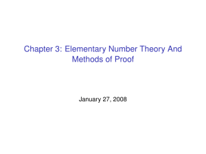 Chapter 3: Elementary Number Theory And Methods of Proof