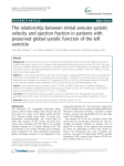 The relationship between mitral annular systolic velocity and