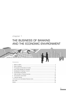 The Business of Banking and the Economic Environment (Chapter 1)