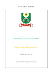 FRE 122 - National Open University of Nigeria