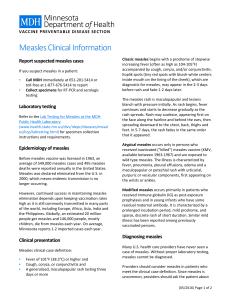 Measles Clinical Information - Minnesota Department of Health