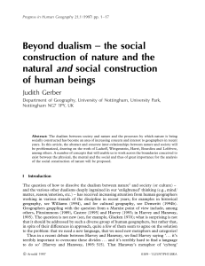 Beyond dualism ± the social construction of nature and the natural