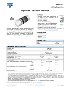 CMB 0207 High Pulse Load Carbon Film MELF Resistors