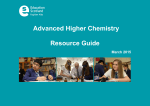 Advanced Higher Chemistry Resource Guide