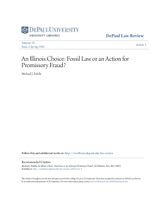 An Illinois Choice: Fossil Law or an Action for Promissory Fraud?