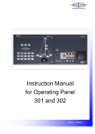 Instruction Manual for Operating Panel 301 and 302