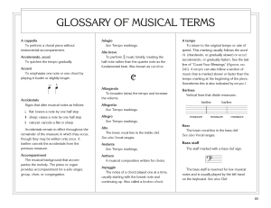 simpler list of musical terminology