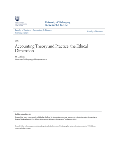 Accounting Theory and Practice: the Ethical Dimension