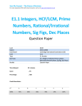 HCF/LCM, Prime numbers, Sig Figs