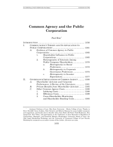 Common Agency and the Public Corporation