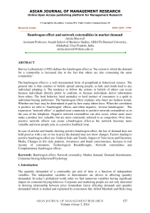 ASIAN JOURNAL OF MANAGEMENT RESEARCH Bandwagon