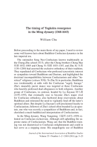 The timing of Yogācāra resurgence in the Ming dynasty (1368