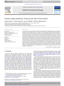 Climate change prediction: Erring on the side of least drama?