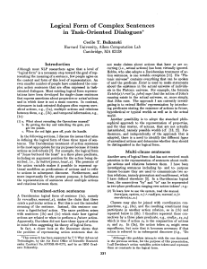 Logical Form of Complex Sentences in Task