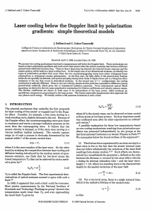 Laser cooling below the Doppler limit by polarization gradients