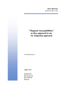 Magnetic Susceptibilities - SCK-CEN