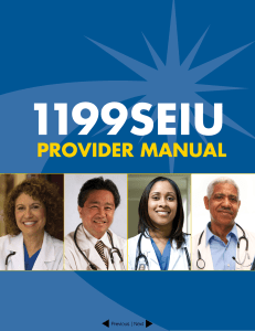 Provider Manual - 1199SEIU Funds