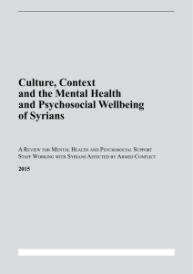 Culture, Context and the Mental Health and Psychosocial Wellbeing