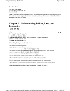 Chapter 2 : Understanding Politics, Laws, and Economics (pp. 19-0)