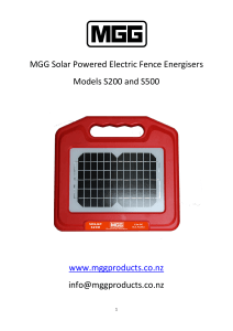 MGG Solar Powered Electric Fence Energisers Models