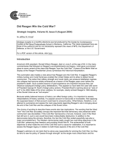Did Reagan Win the Cold War? [open pdf