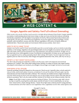 Web Content: Hunger, Appetite and Satiety