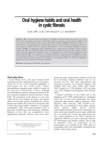 Oral hygiene habits and oral health in cystic fibrosis