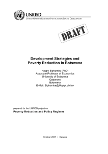 development strategies and poverty reduction