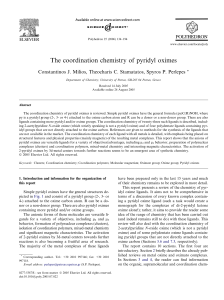 The coordination chemistry of pyridyl oximes