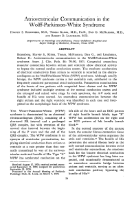 Atrioventricular Communication in the Wolff-Parkin son