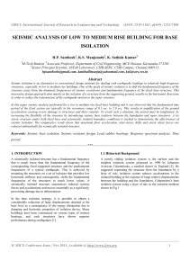 seismic analysis of low to medium rise building for base isolation