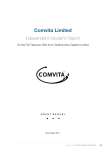 Comvita Limited - Takeovers Panel
