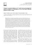 Changes in potential habitat of 147 North American breeding bird