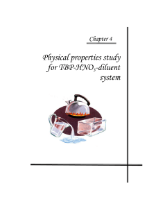 Physical properties study for TBP-HNO3-diluent system