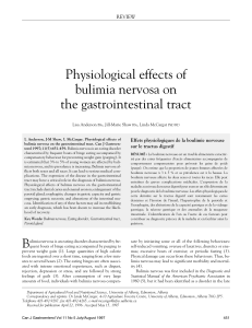 Physiological effects of bulimia nervosa on the