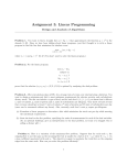 Assignment 3: Linear Programming