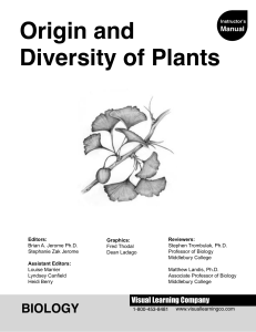 Origin and Diversity of Plants