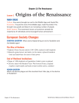 Lesson 1 Origins of the Renaissance