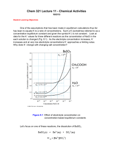 Chem 321 Lecture 11 - Chemical Activities