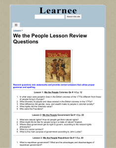 We the People Lesson Review Questions