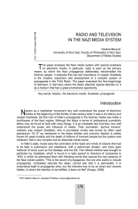 RADIO AND TELEVISION IN THE NAZI MEDIA SYSTEM