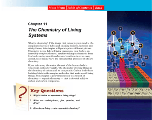 The Chemistry of Living Systems