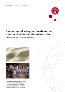 Evaluation of whey permeate in the treatment of moderate malnutrition
