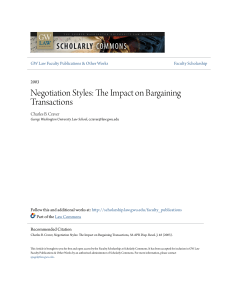 Negotiation Styles: The Impact on Bargaining Transactions