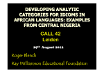Developing analytic categories for idioms in African