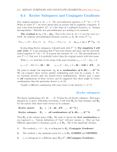 6.4 Krylov Subspaces and Conjugate Gradients