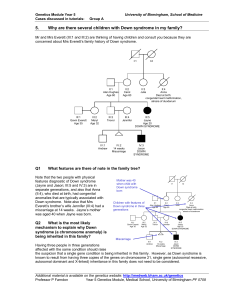 5. Why are there several children with Down syndrome in my family?
