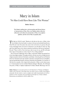 Mary in Islam - New Theology Review