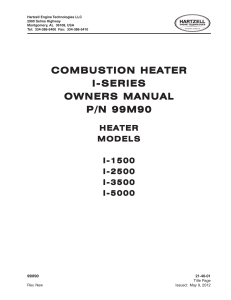 COMBUSTION HEATER I-SERIES OWNERS MANUAL P/N 99M90