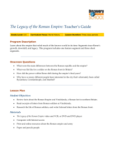 Teacher`s Guide The Legacy of the Roman Empire